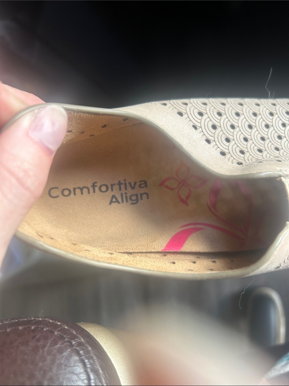 Comfortiva Perforated Slip-On Sneakers in Pale Pink - Picture 4 of 4